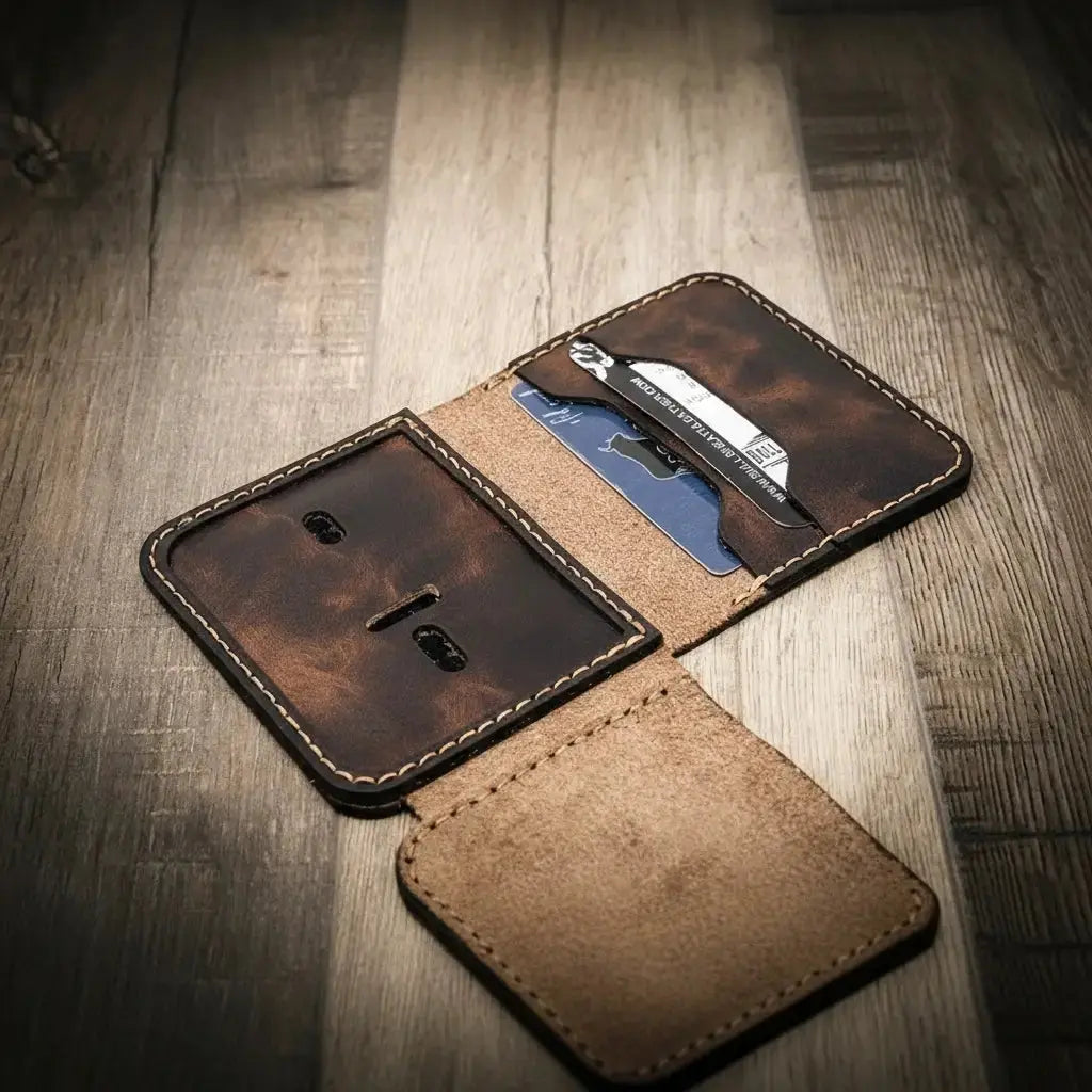 Minimalist Badge Wallet Bull Sheath Leather