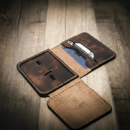 Minimalist Badge Wallet Bull Sheath Leather