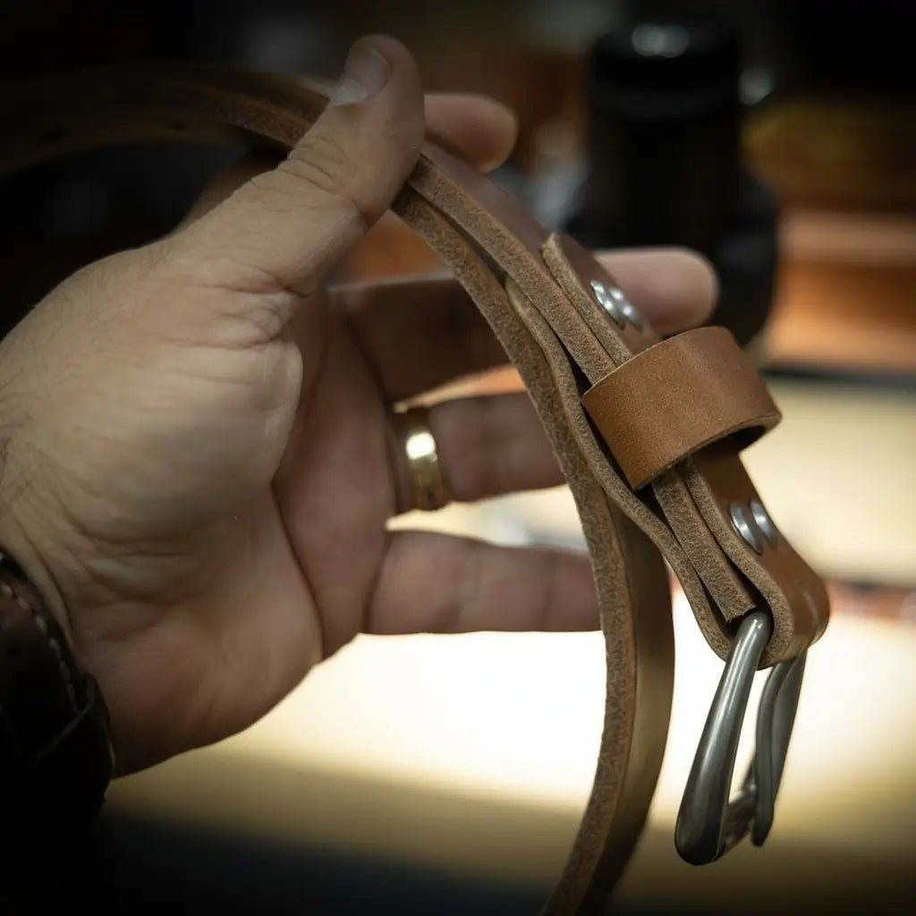 Men's Leather Belt - Oak Brown Bull Sheath Leather