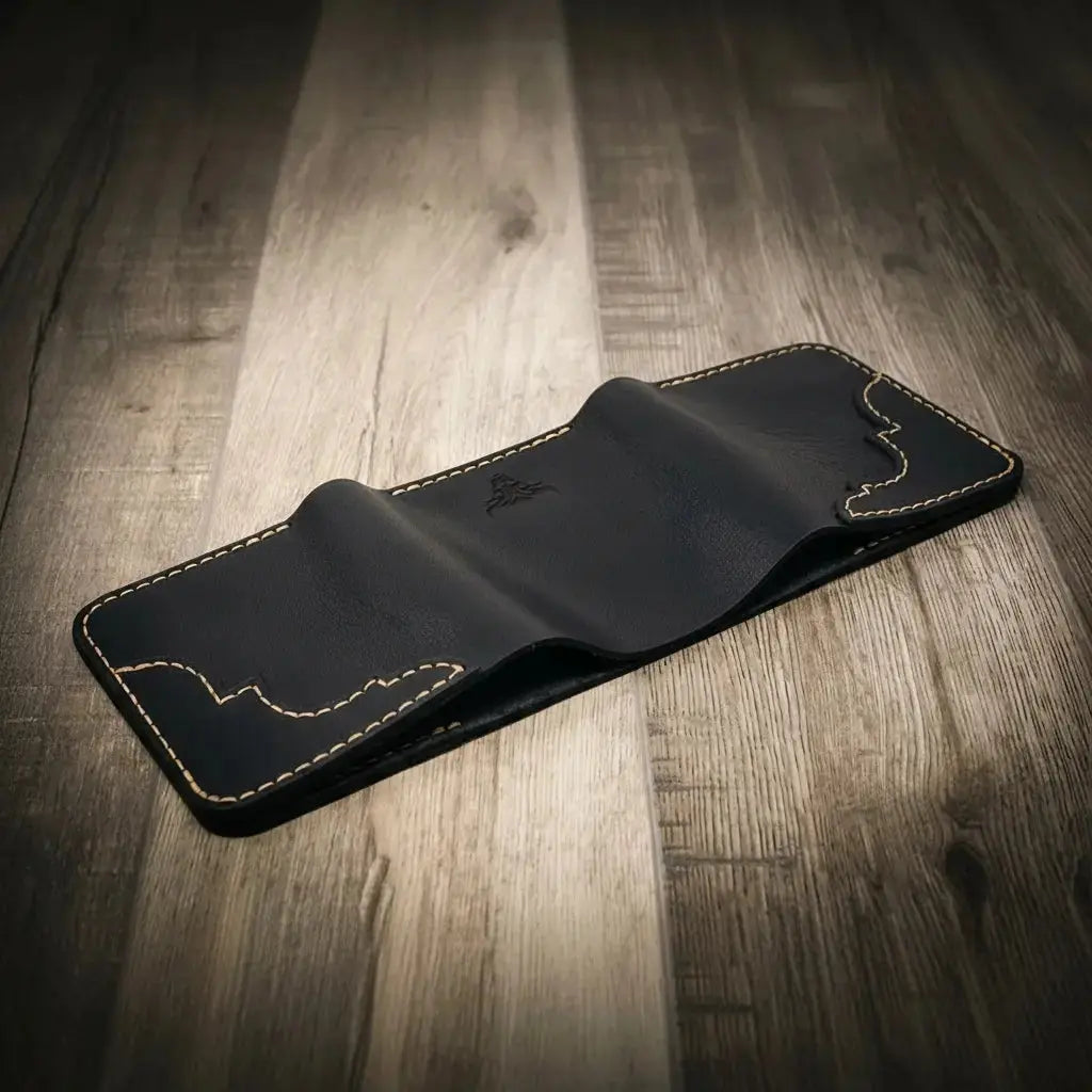 Western Trifold Wallet Bull Sheath Leather