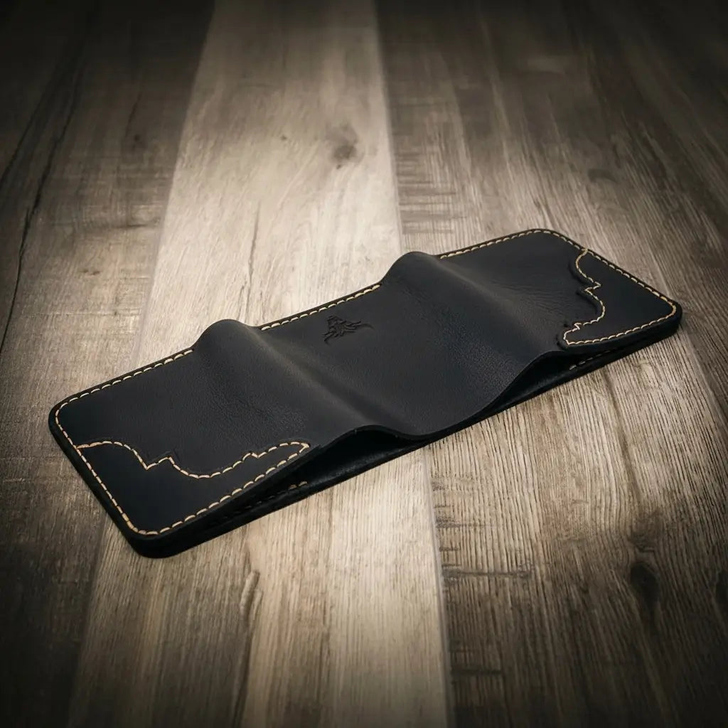 Western Trifold Wallet Bull Sheath Leather