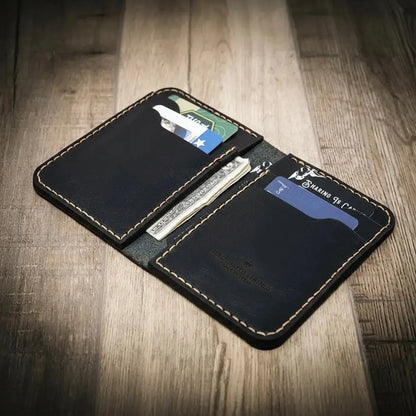 Western Vertical Wallet Bull Sheath Leather