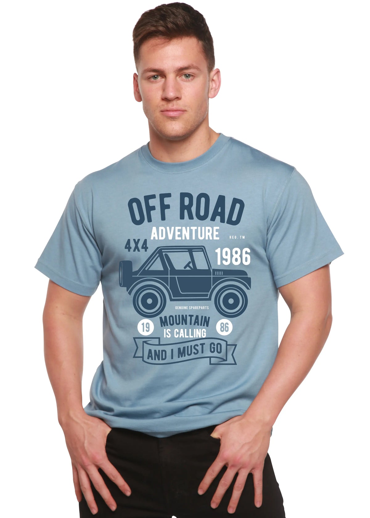 Off Road Adventure Spun Bamboo® Men's Bamboo Viscose/Organic Cotton Short Sleeve Graphic T-Shirt Spun Bamboo