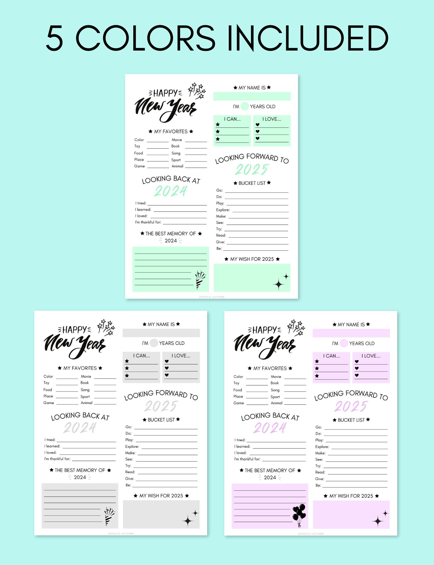 Kid's New Year's Resolution and Review Jessica Autumn