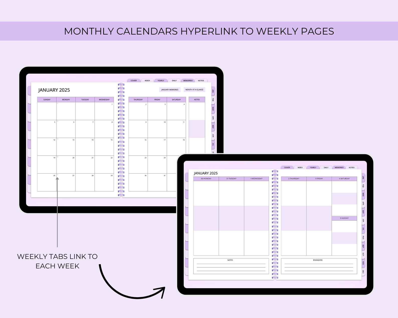 2026 Simply Elegant Digital Planner in Purple Jessica Autumn