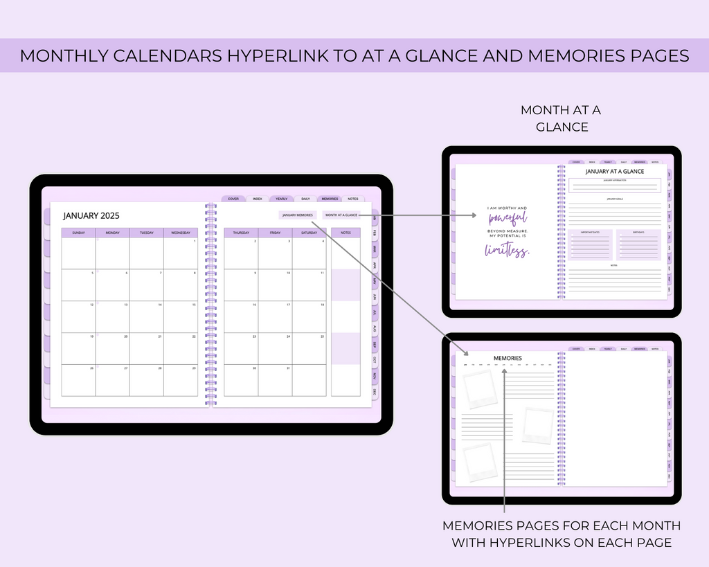 2026 Simply Elegant Digital Planner in Purple Jessica Autumn