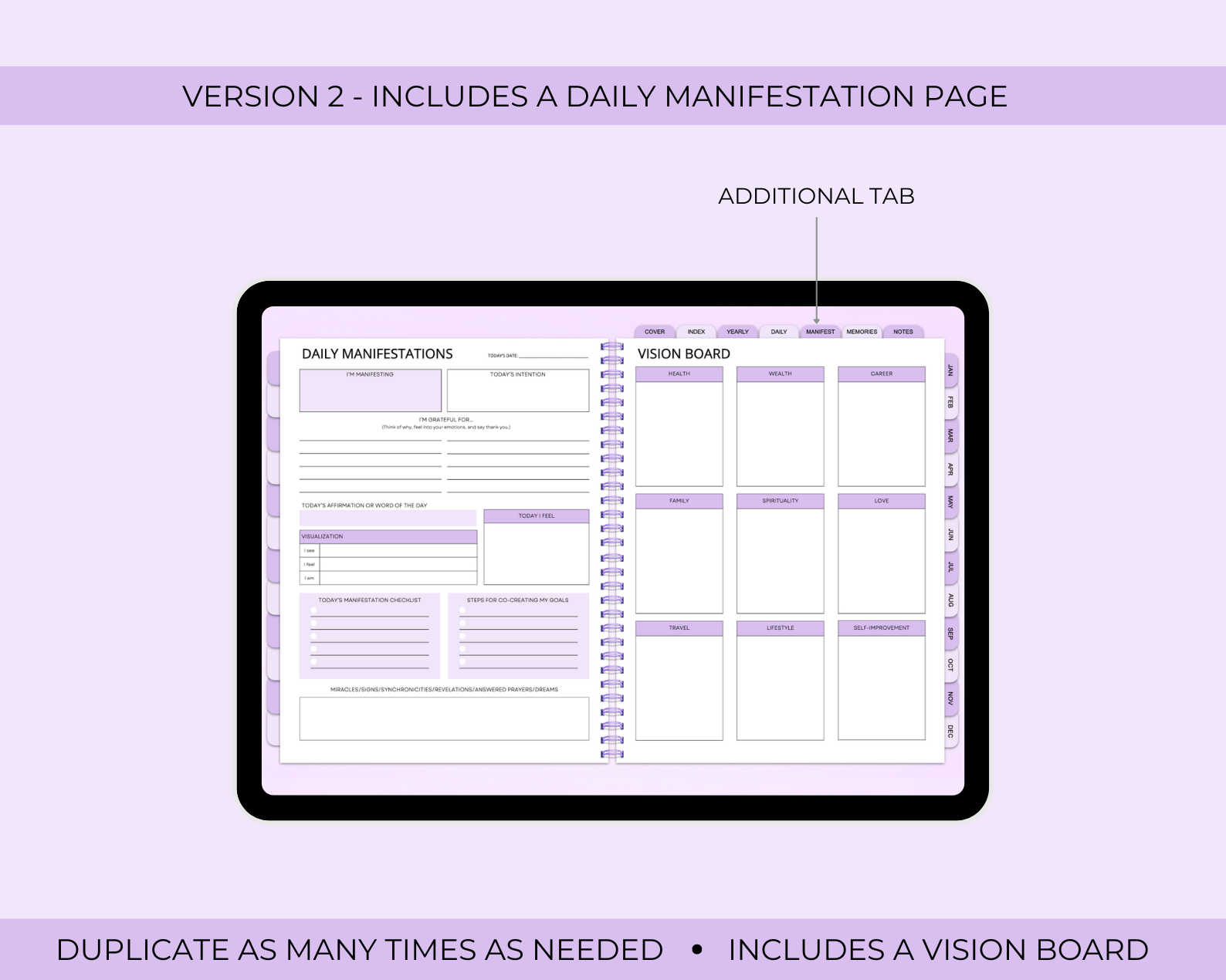 2026 Simply Elegant Digital Planner in Purple Jessica Autumn