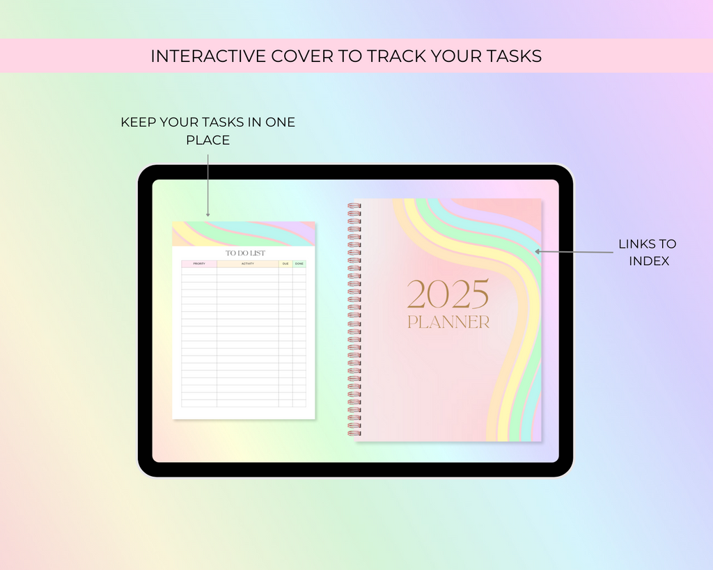 2026 Simply Elegant Digital Planner in Rainbow Jessica Autumn