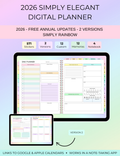 2026 Simply Elegant Digital Planner in Rainbow Jessica Autumn