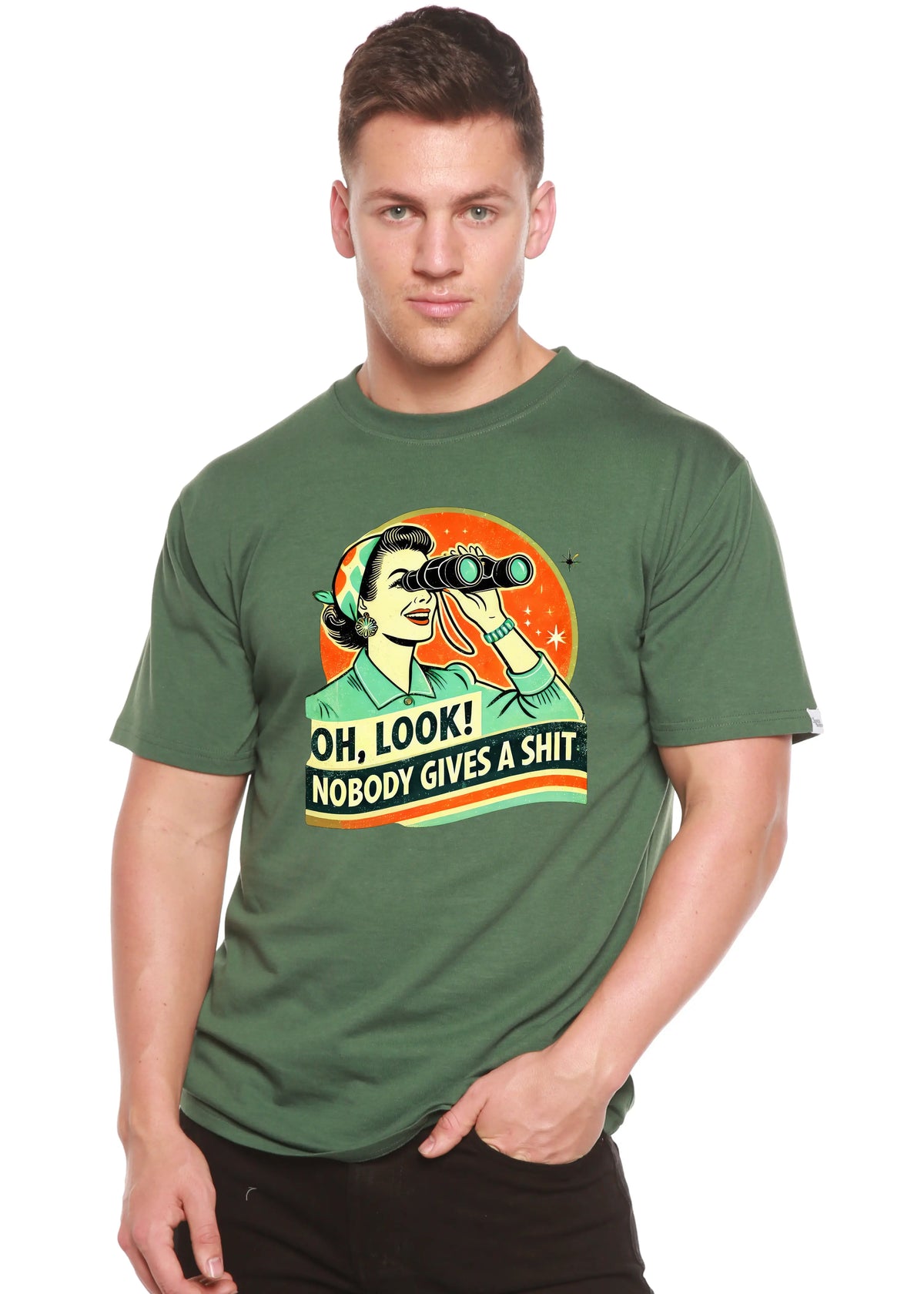 Funny Retro Woman Unisex Bamboo/Cotton Graphic T-Shirt Spun Bamboo