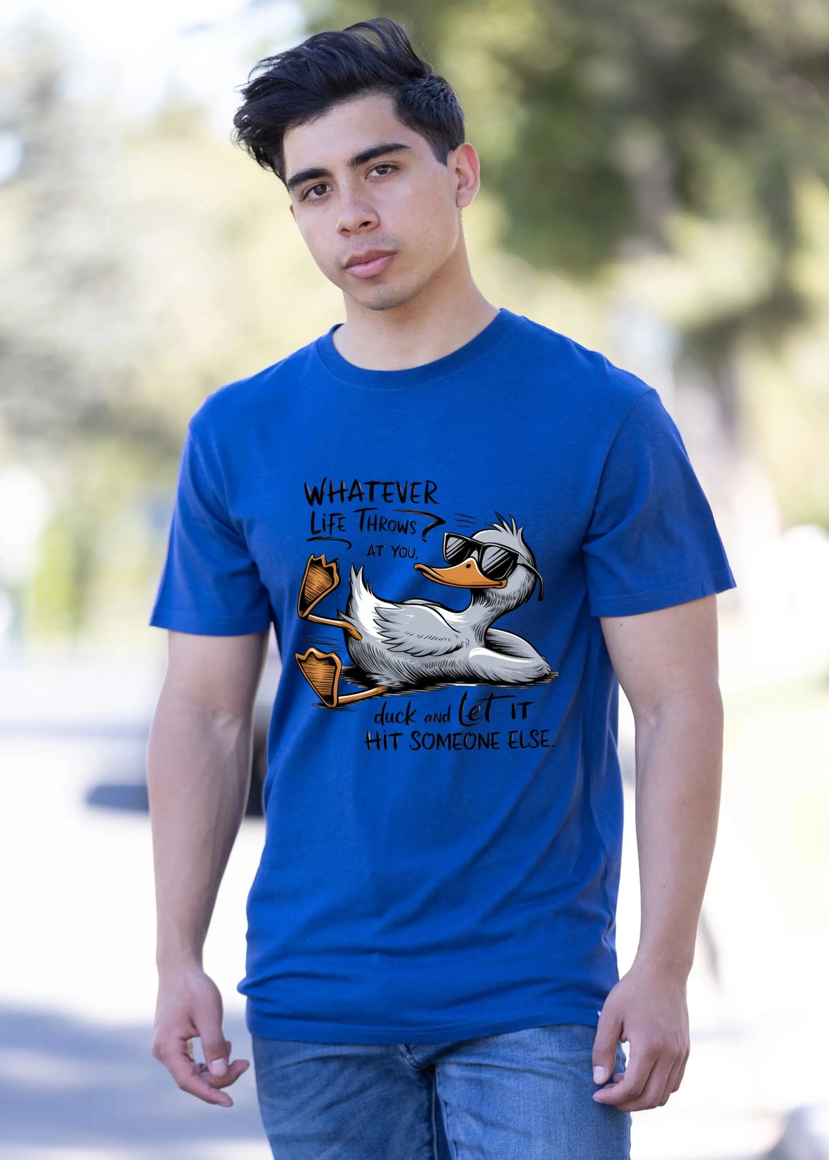 Whatever Life Throws at You Funny Unisex Bamboo/Cotton Graphic T-Shirt Spun Bamboo