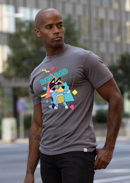 Rad Dad Bluey Men's Bamboo Short Sleeve Graphic T-Shirt Spun Bamboo