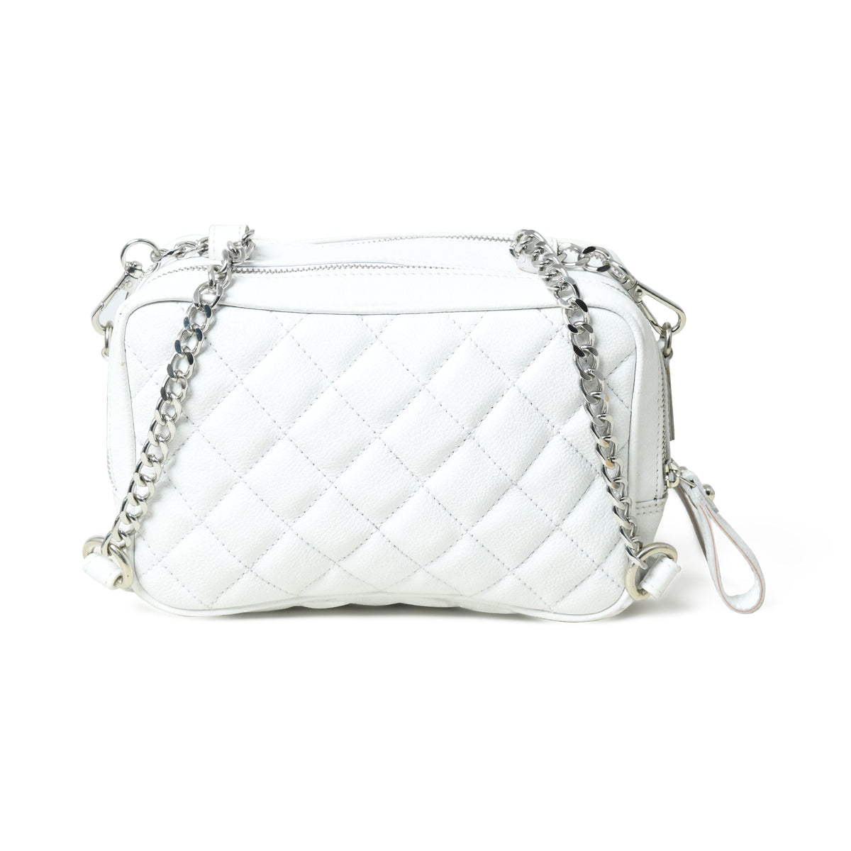 Mini Quilted Crossbody Bag, White Classy Leather Bags