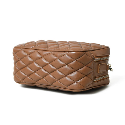 Mini Quilted Crossbody Bag, Rich Brown Classy Leather Bags