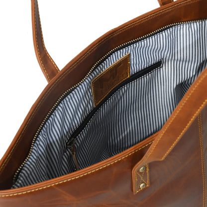The Kim Tote Bag- Cocoa Brown Classy Leather Bags