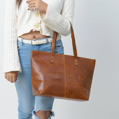The Kim Tote Bag- Cocoa Brown Classy Leather Bags