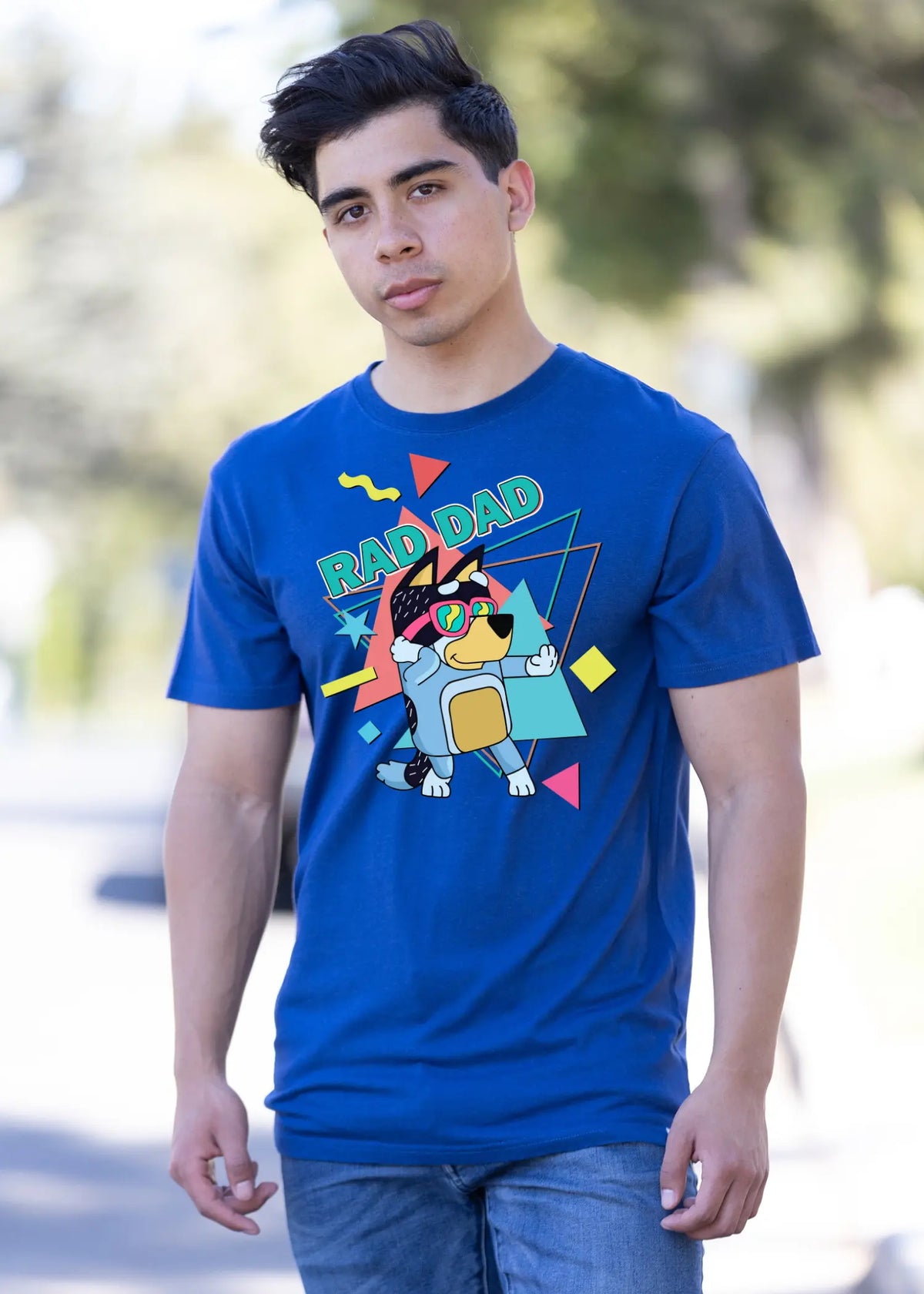 Rad Dad Bluey Men's Bamboo Short Sleeve Graphic T-Shirt Spun Bamboo