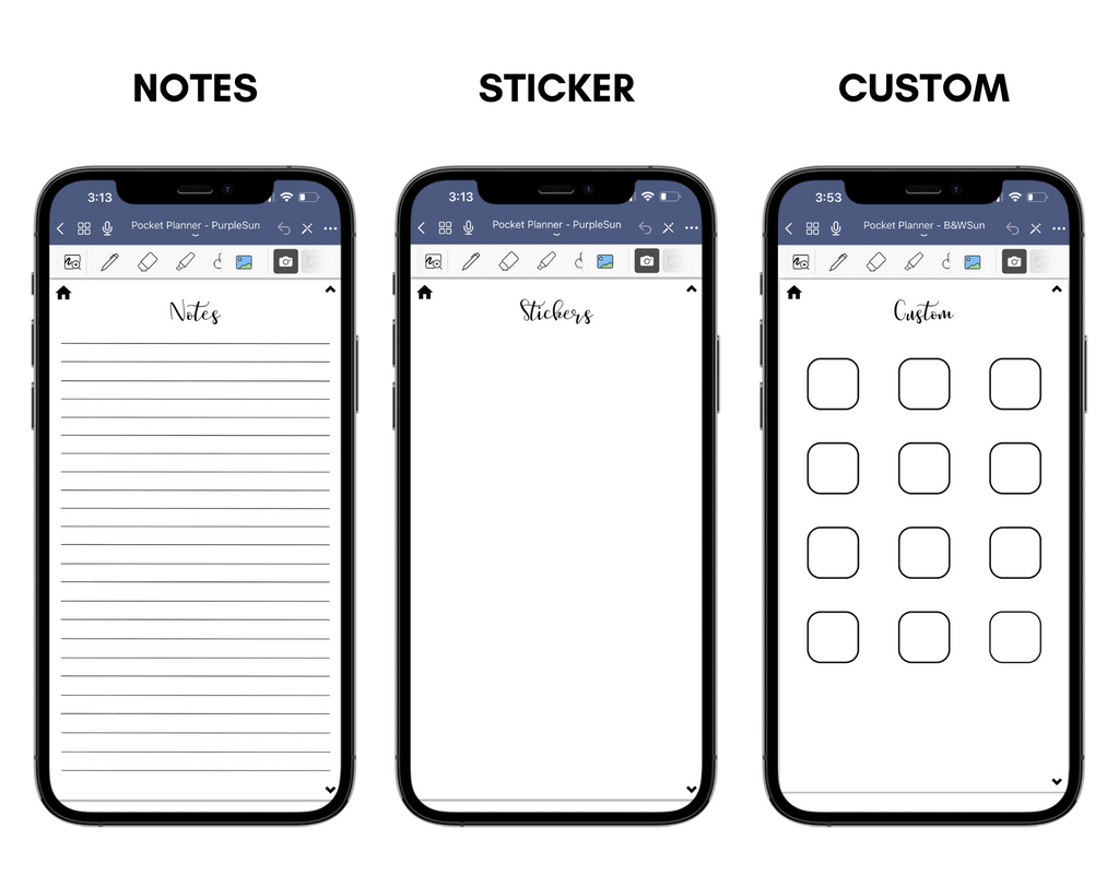 Digital Phone Planner Black Jessica Autumn