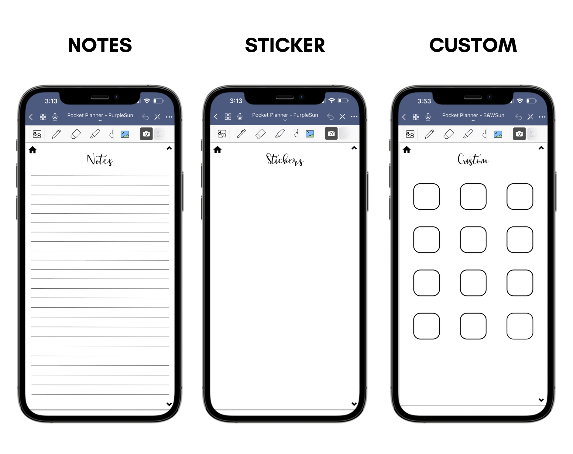 Digital Phone Planner Black Jessica Autumn