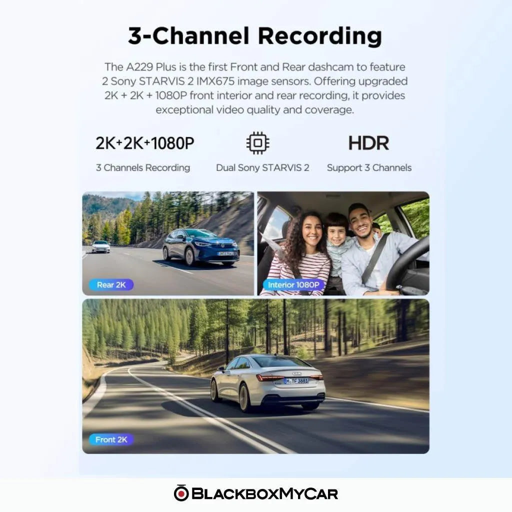 VIOFO A229 Plus 2K QHD 3-Channel Dash Cam BlackboxMyCar