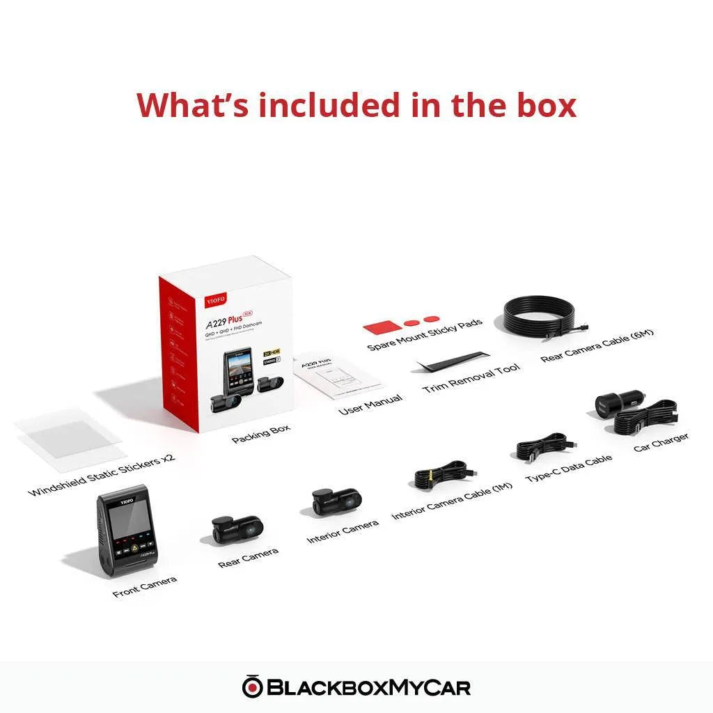 VIOFO A229 Plus 2K QHD 3-Channel Dash Cam BlackboxMyCar