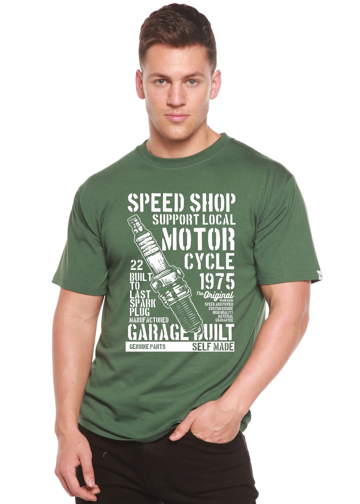 Spark Plug Spun Bamboo® Men's Bamboo Viscose/Organic Cotton Short Sleeve Graphic T-Shirt Spun Bamboo