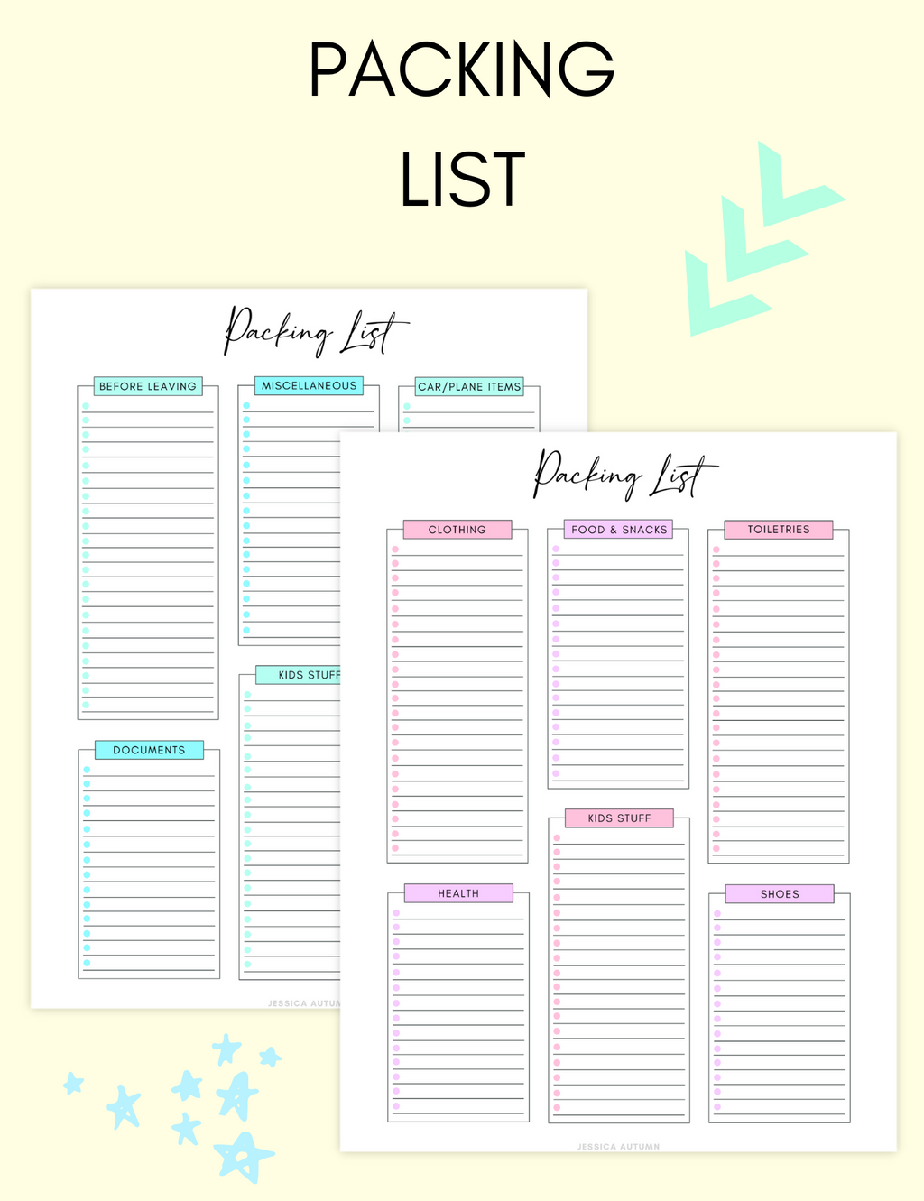 Packing List Jessica Autumn