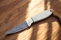 Cowboy Buckaroo Knife – Damascus Steel with Deer Bone Handle Damascus Knife Store