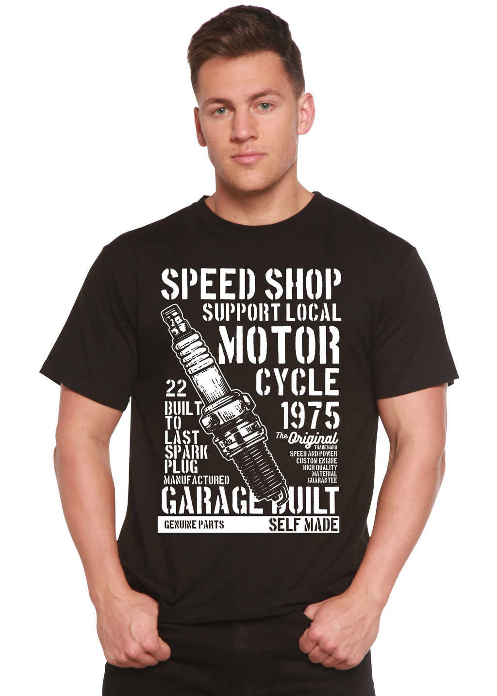 Spark Plug Spun Bamboo® Men's Bamboo Viscose/Organic Cotton Short Sleeve Graphic T-Shirt Spun Bamboo