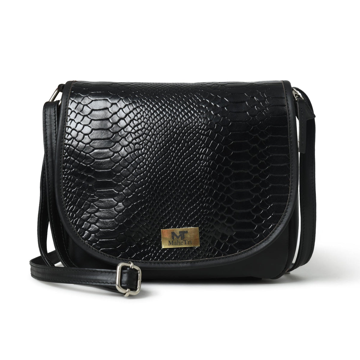 The Croco Satchel- Black Classy Leather Bags