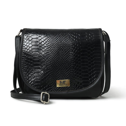 The Croco Satchel- Black Classy Leather Bags
