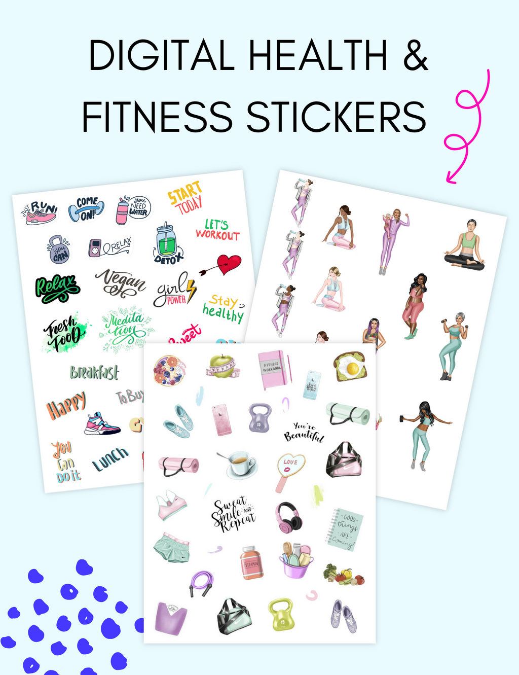 Health and Fitness Stickers Jessica Autumn