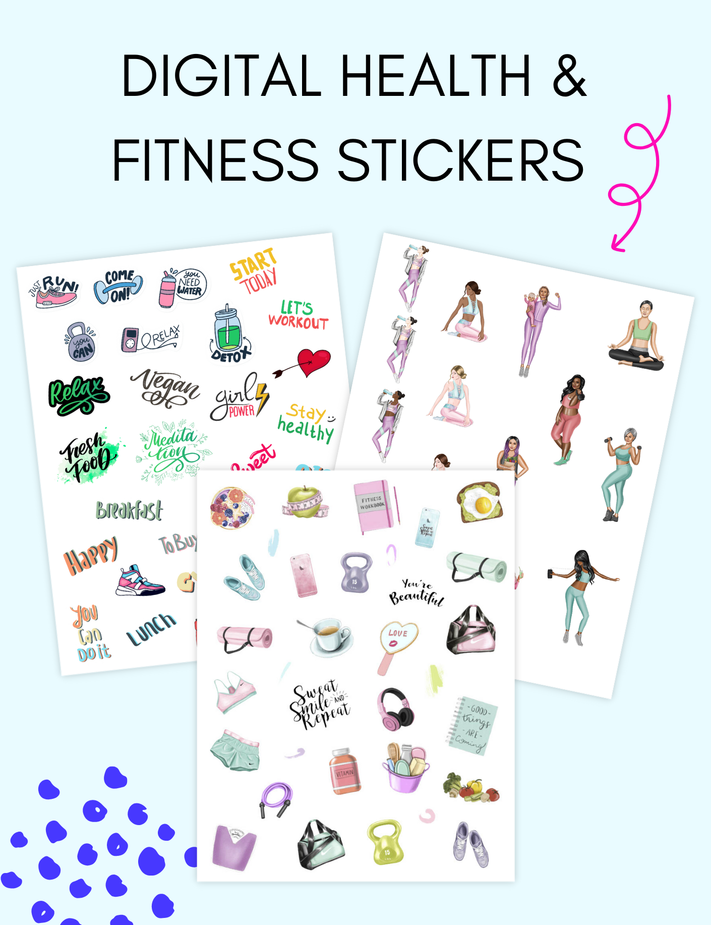 Health and Fitness Stickers Jessica Autumn