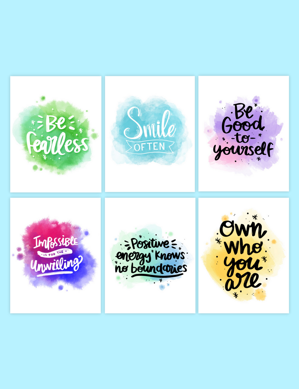 15 Inspirational Quote Watercolor Wall Art Jessica Autumn