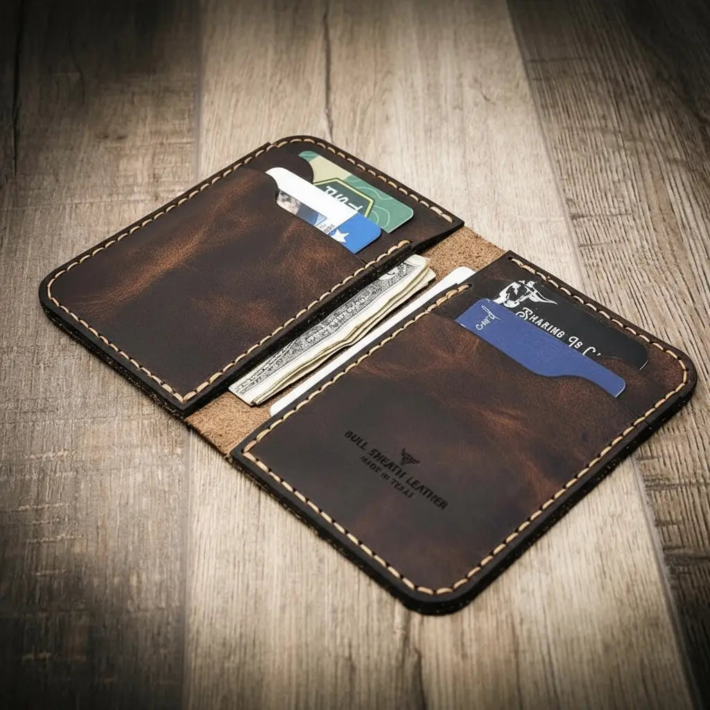 The Tyler Vertical Wallet Bull Sheath Leather