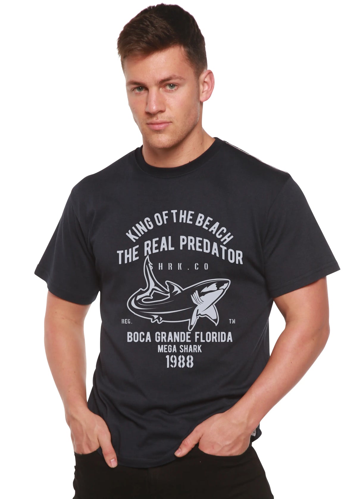 Shark Real Spun Bamboo® Men's Bamboo Viscose/Organic Cotton Short Sleeve Graphic T-Shirt Spun Bamboo