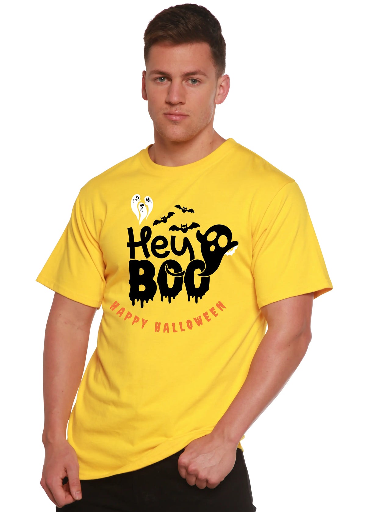Hey Boo Men's Bamboo Viscose/Organic Cotton Short Sleeve Graphic T-Shirt Spun Bamboo