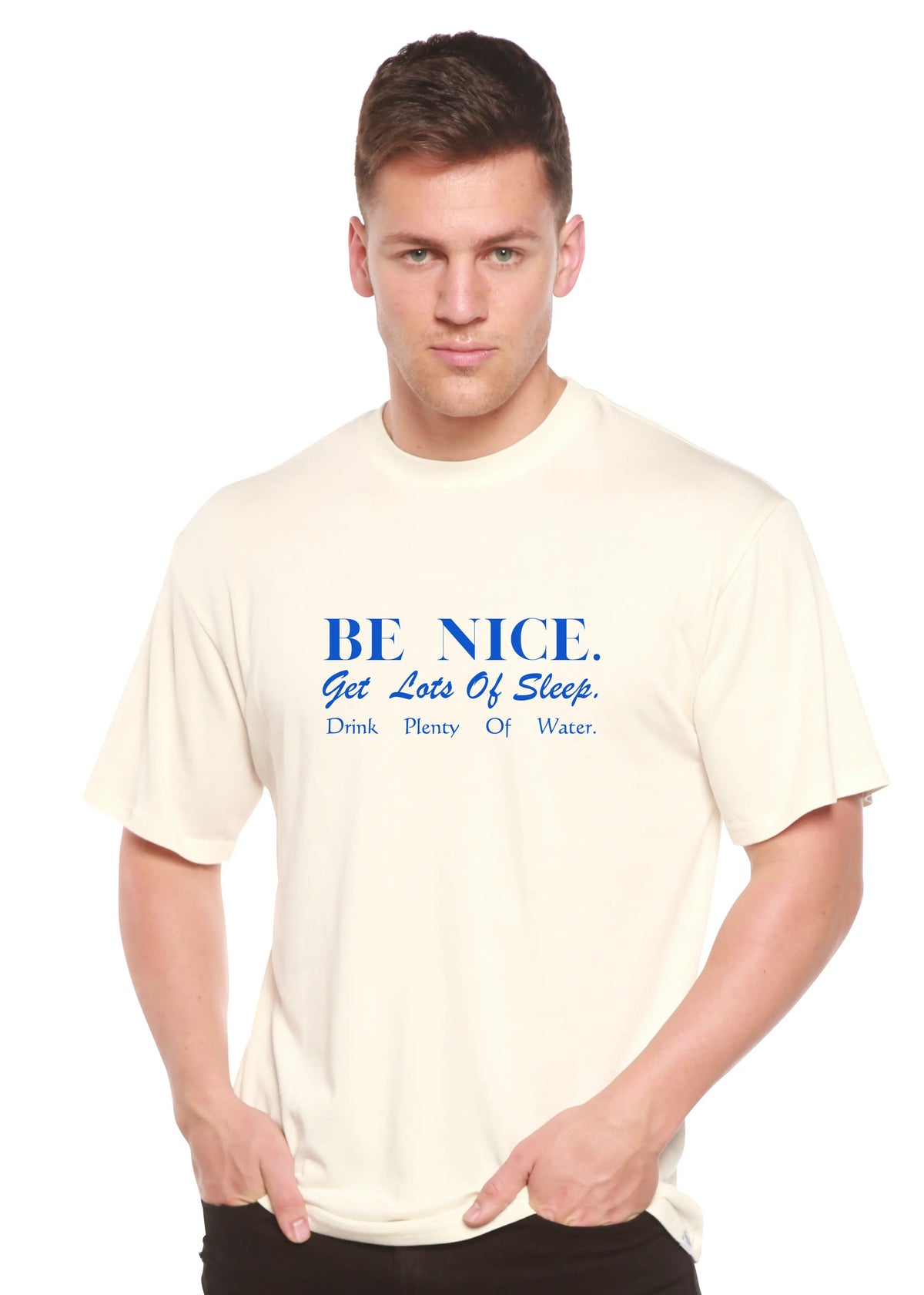 Be Nice Men's Bamboo Viscose/Organic Cotton Short Sleeve Graphic T-Shirt Spun Bamboo