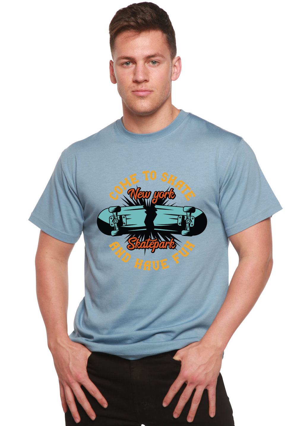 New York Skatepark Men's Bamboo Viscose/Organic Cotton Short Sleeve Graphic T-Shirt Spun Bamboo
