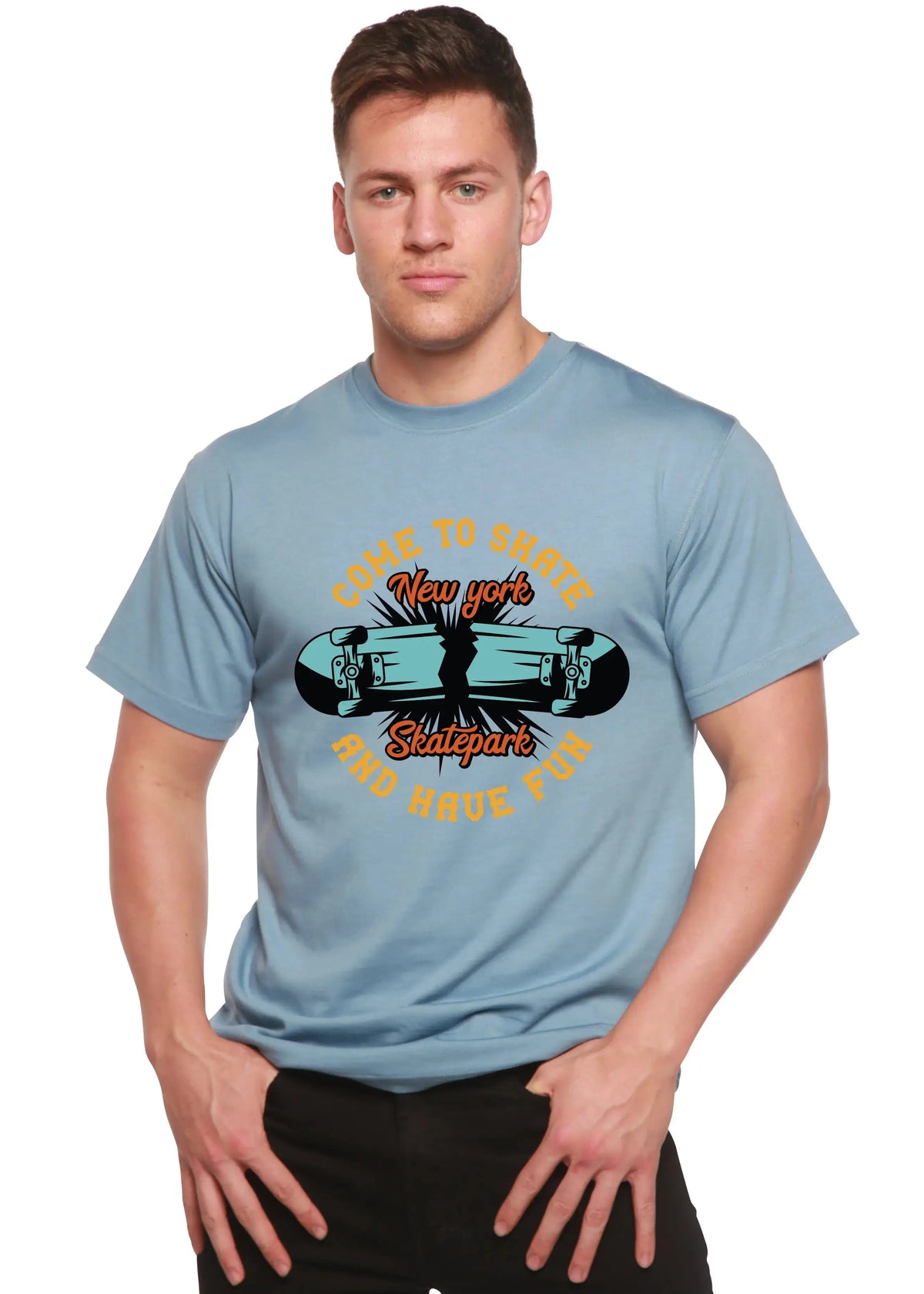 New York Skatepark Men's Bamboo Viscose/Organic Cotton Short Sleeve Graphic T-Shirt Spun Bamboo