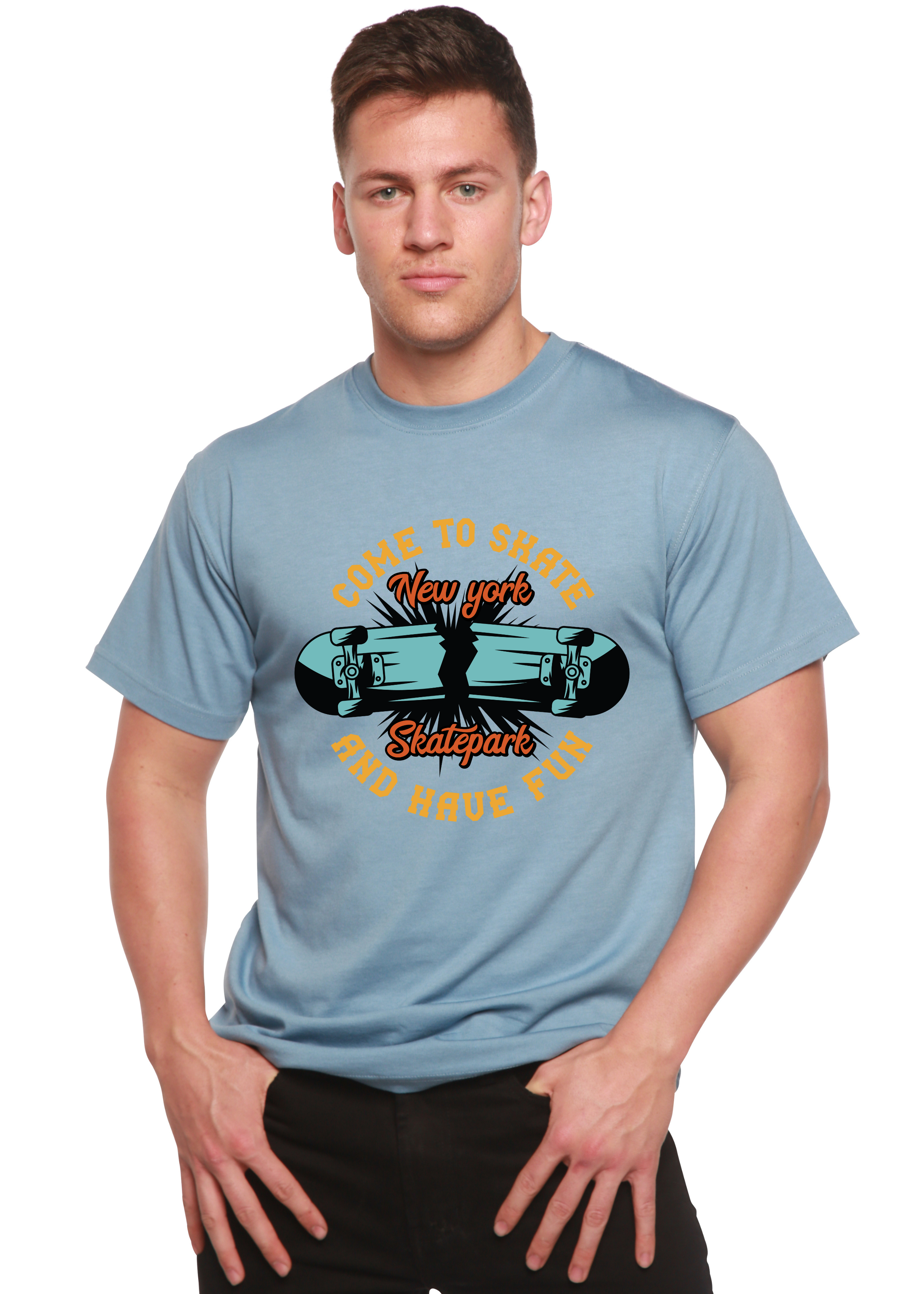 New York Skatepark Men's Bamboo Viscose/Organic Cotton Short Sleeve Graphic T-Shirt Spun Bamboo