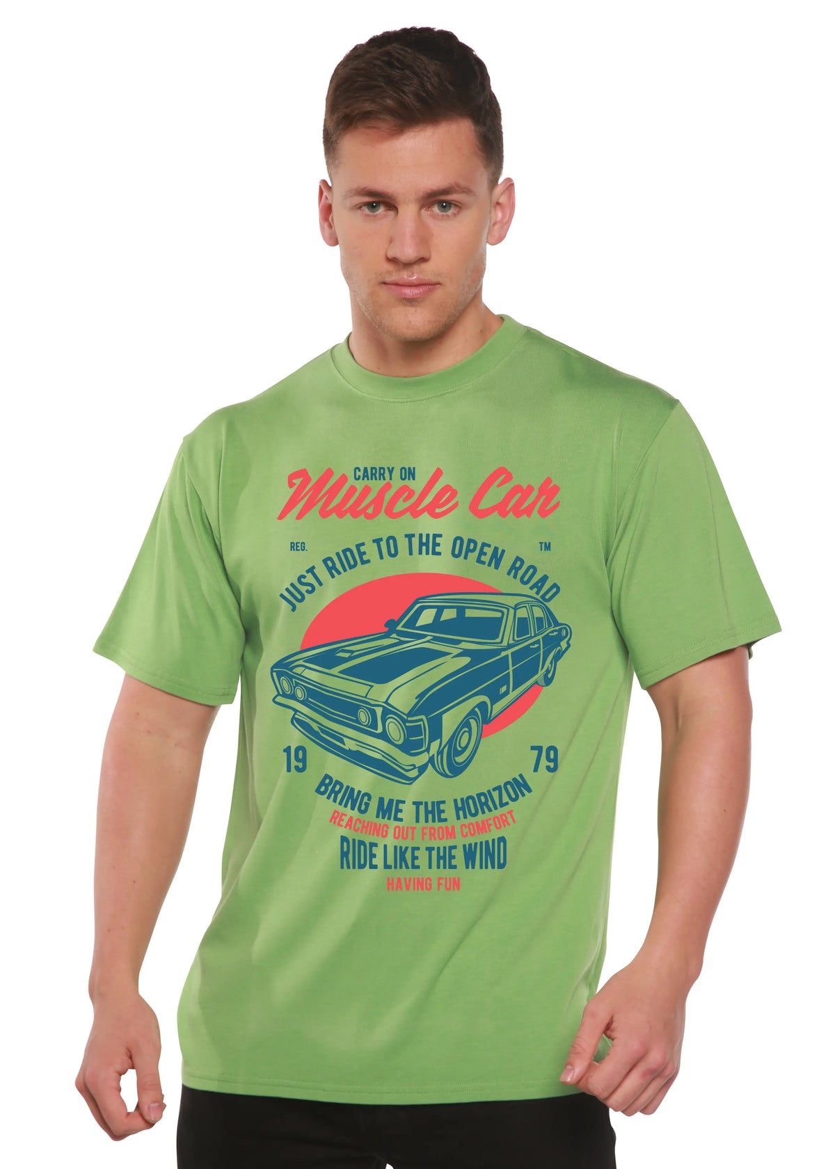 Muscle Car Spun Bamboo® Men's Bamboo Viscose/Organic Cotton Short Sleeve Graphic T-Shirt Spun Bamboo