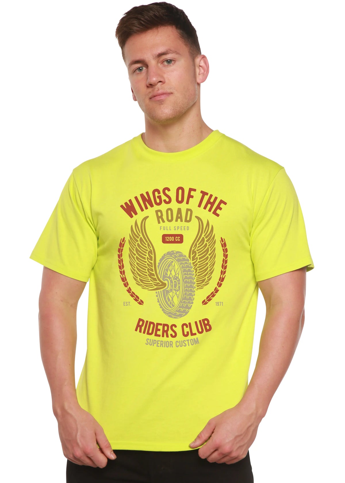 Wings Of The Road Spun Bamboo® Men's Bamboo Viscose/Organic Cotton Short Sleeve Graphic T-Shirt Spun Bamboo