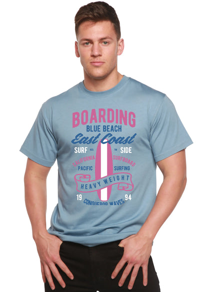 Boarding Blue Beach Men's Bamboo Viscose/Organic Cotton Short Sleeve Graphic T-Shirt Spun Bamboo