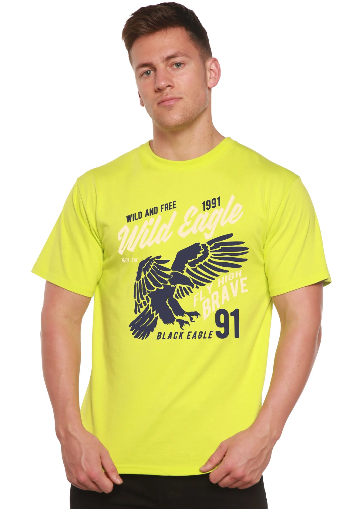 Wild Eagle Spun Bamboo® Men's Bamboo Viscose/Organic Cotton Short Sleeve Graphic T-Shirt Spun Bamboo