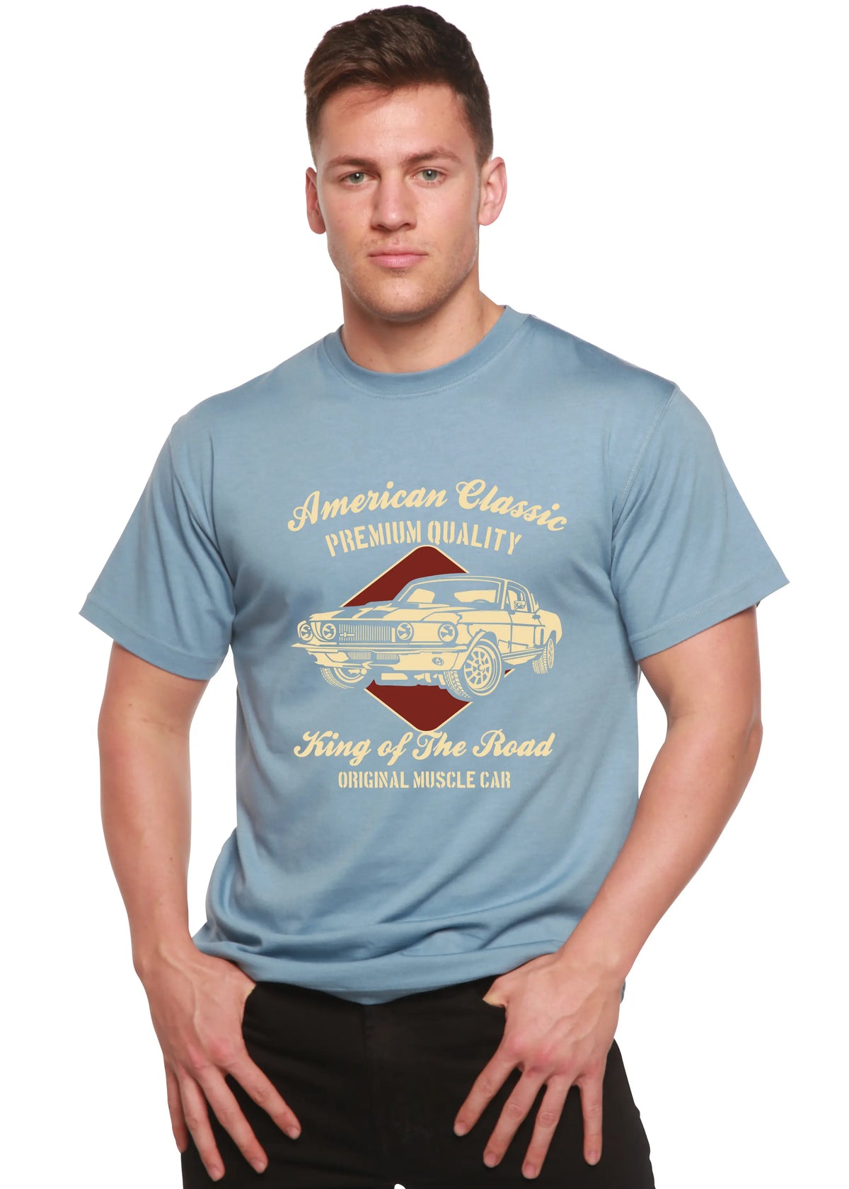 American Classic Men's Bamboo Viscose/Organic Cotton Short Sleeve Graphic T-Shirt Spun Bamboo