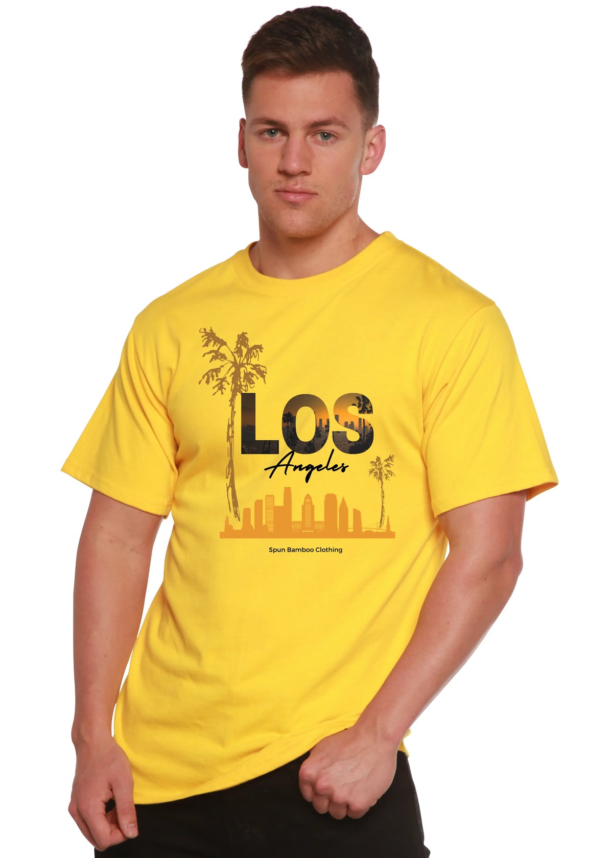 Los Angeles Unisex Bamboo Viscose/Organic Cotton Short Sleeve Graphic T-Shirt Spun Bamboo