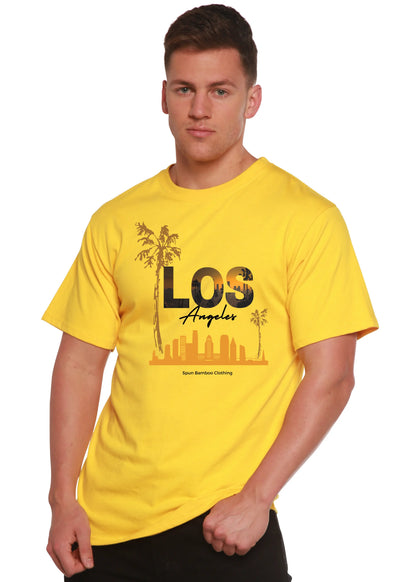 Los Angeles Unisex Bamboo Viscose/Organic Cotton Short Sleeve Graphic T-Shirt Spun Bamboo