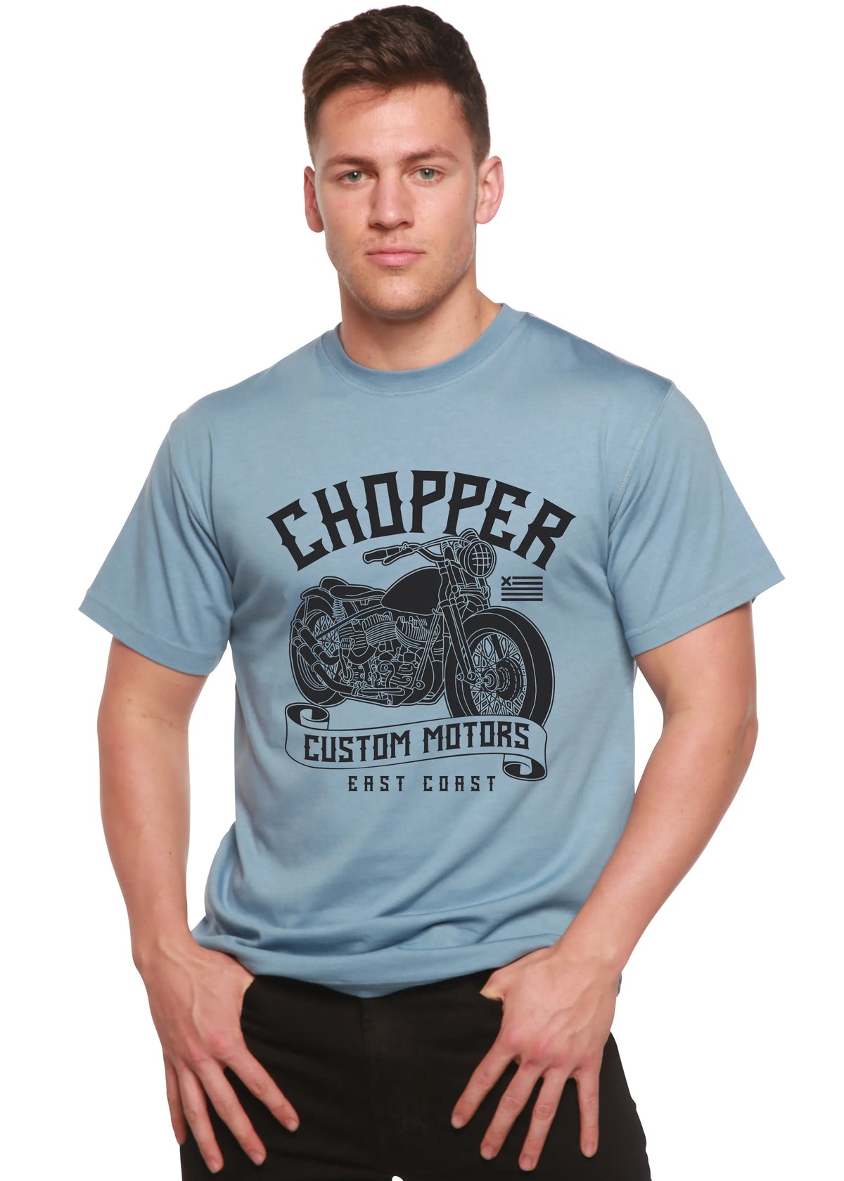 Chopper Custom Motors Men's Bamboo Viscose/Organic Cotton Short Sleeve Graphic T-Shirt Spun Bamboo