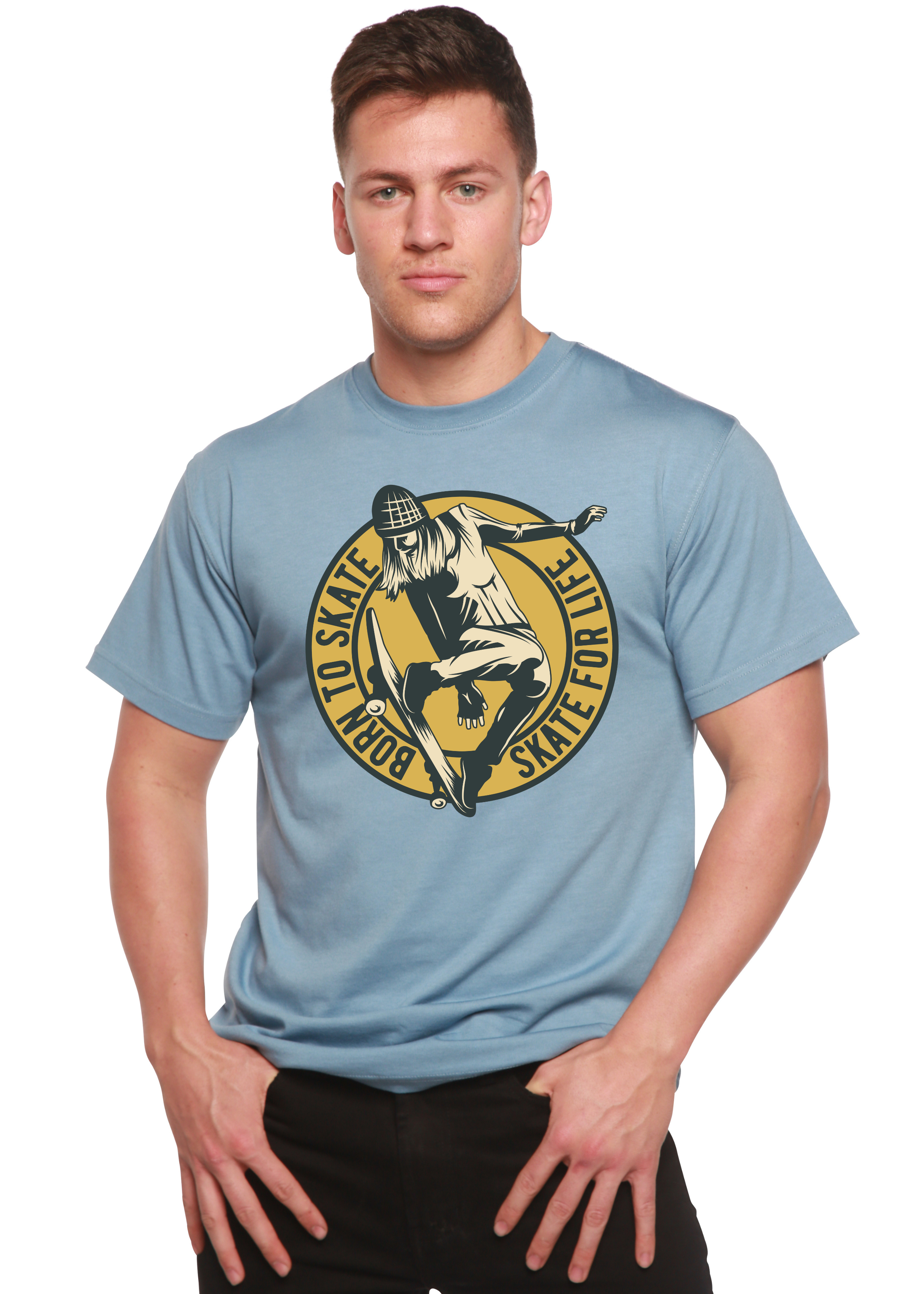 Skate For Life Men's Bamboo Viscose/Organic Cotton Short Sleeve Graphic T-Shirt Spun Bamboo